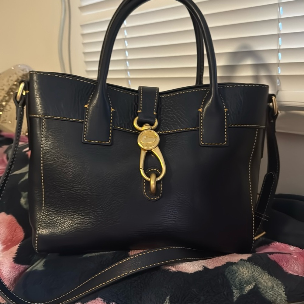 Dooney Bourke dark blue all leather handbag